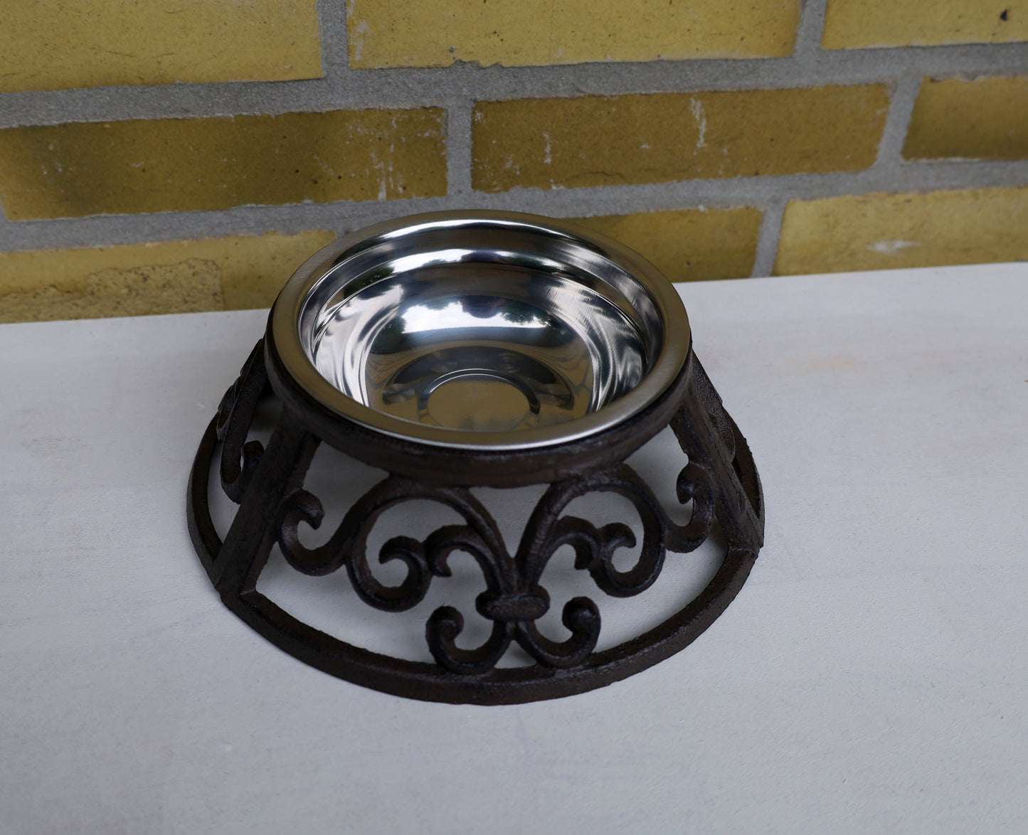 Futternapf Gusseisen Braun 435ml - Landhausstil Hundenapf Shabby Chic
