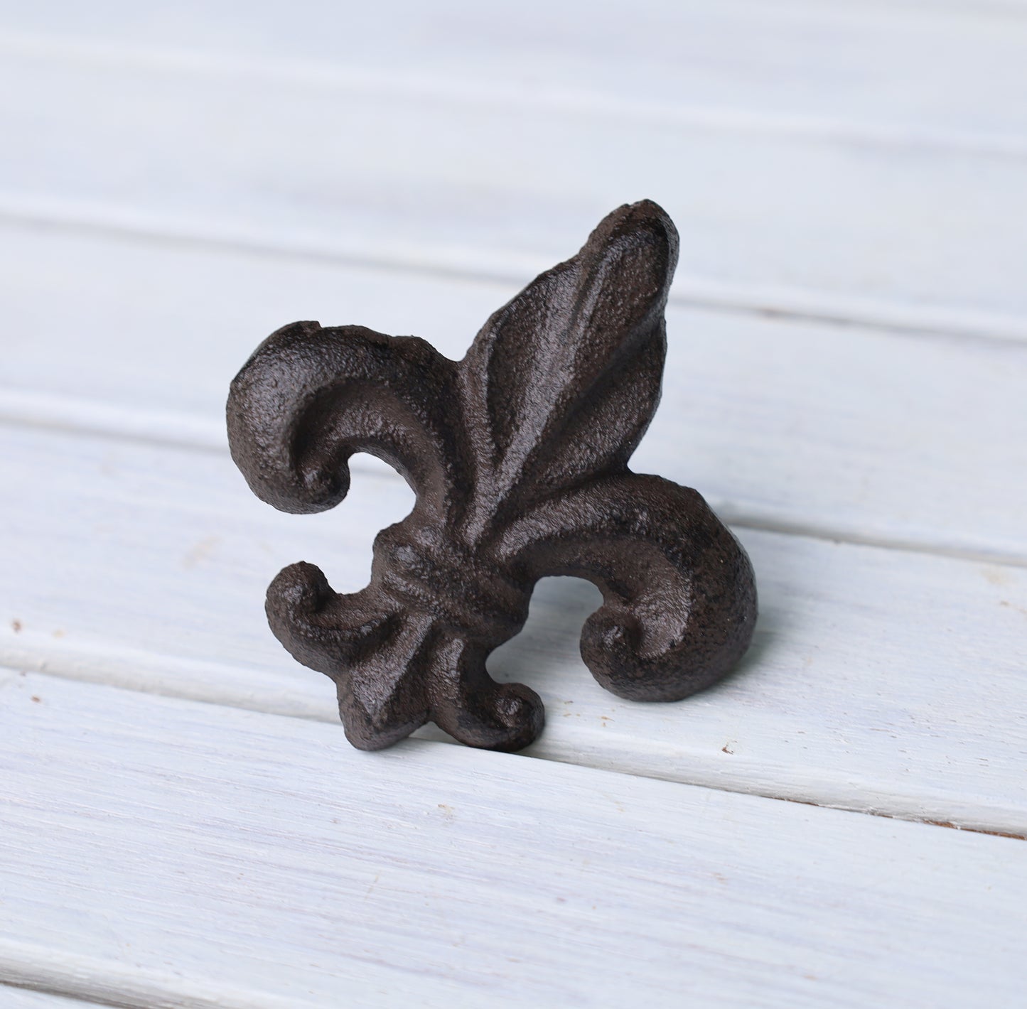 Schubladengriff Gusseisen Braun - Französische Lilie Möbelknauf Shabby Chic & Landhausstil