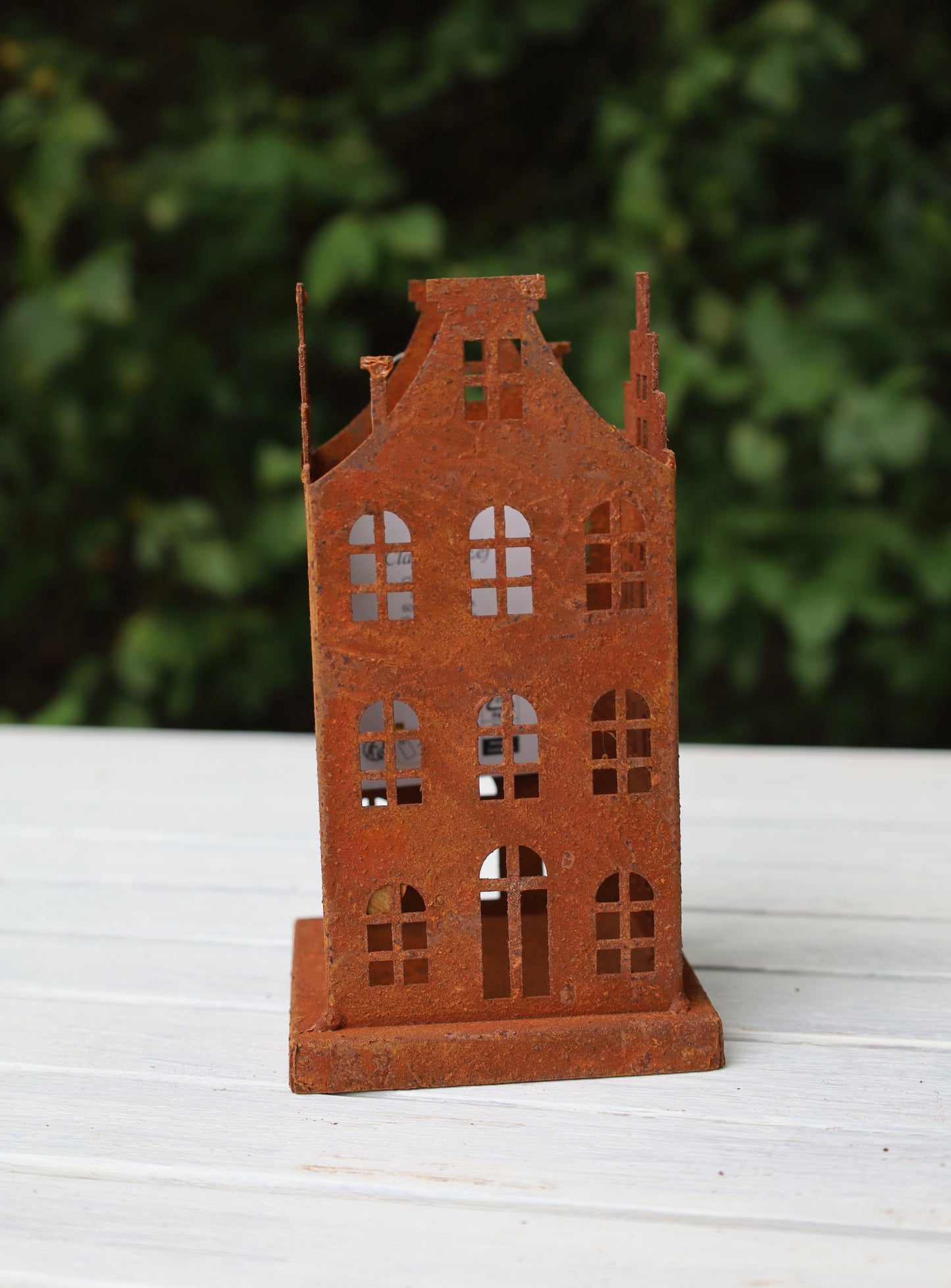 Edelrost-Häuschen 2er Set - Vintage Gartendekoration im Shabby Chic Stil