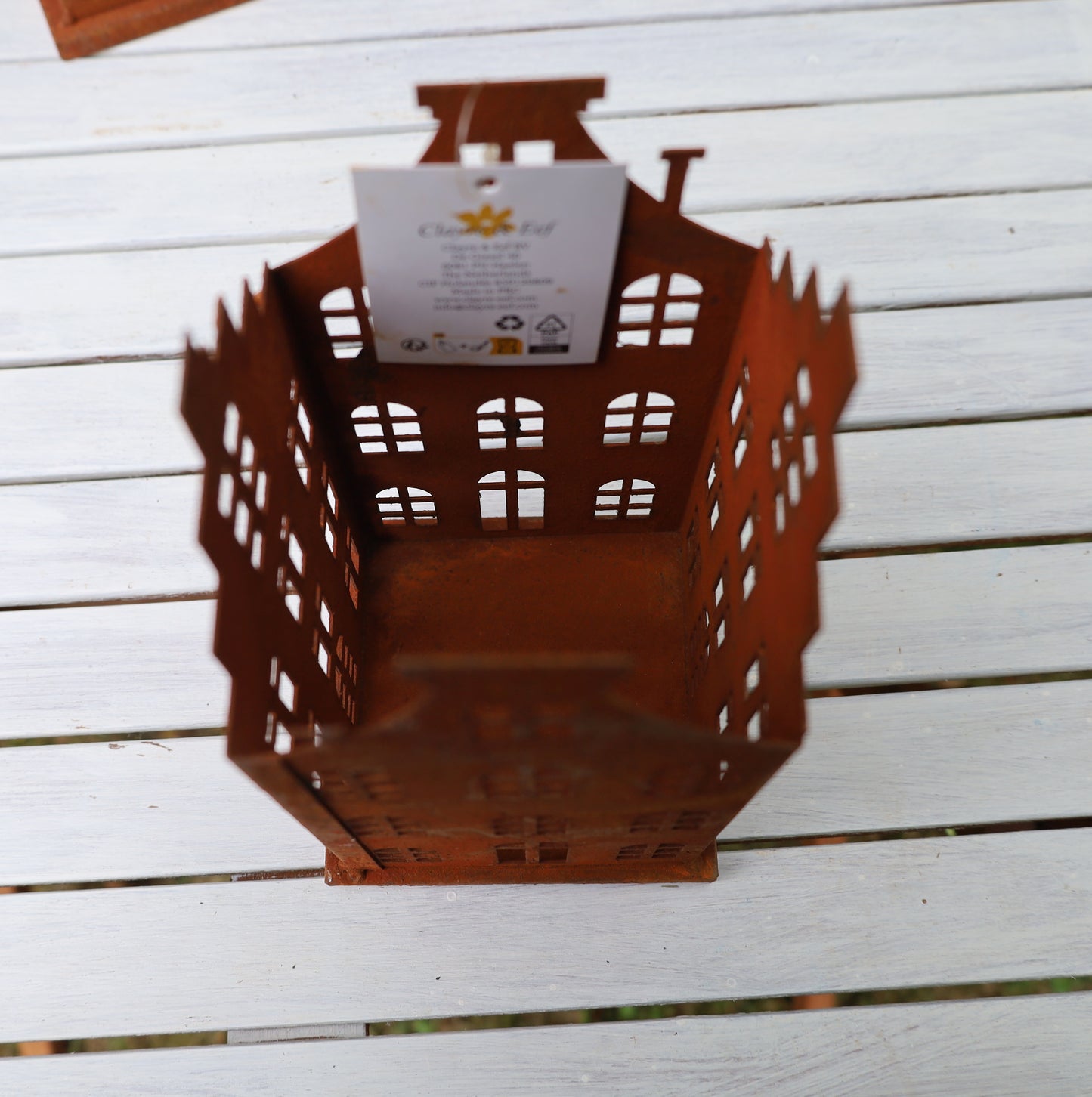 Edelrost-Häuschen 2er Set - Vintage Gartendekoration im Shabby Chic Stil