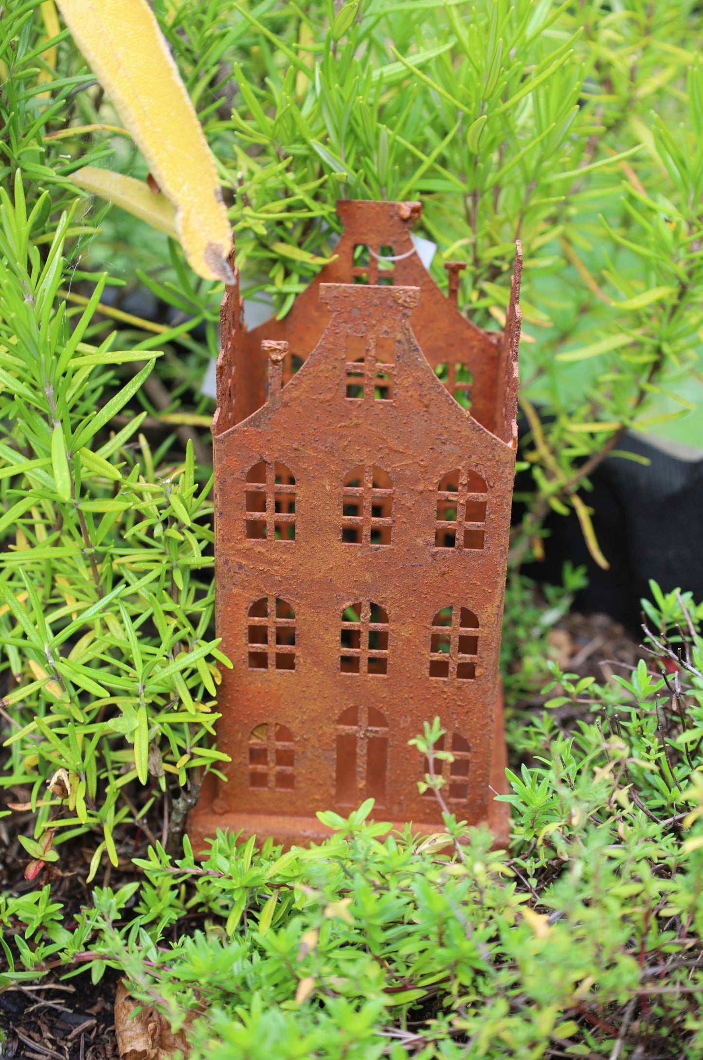 Edelrost-Häuschen 2er Set - Vintage Gartendekoration im Shabby Chic Stil