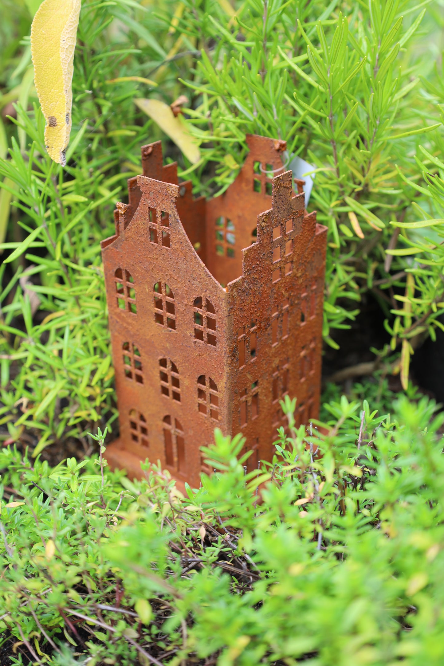 Edelrost-Häuschen 2er Set - Vintage Gartendekoration im Shabby Chic Stil