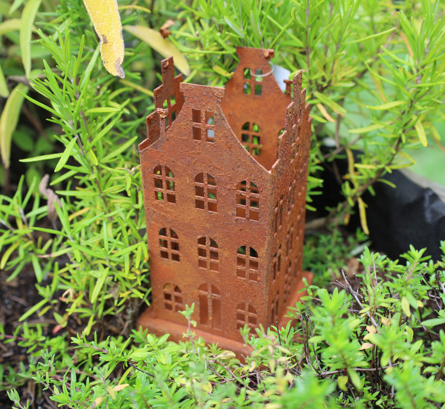 Edelrost-Häuschen 2er Set - Vintage Gartendekoration im Shabby Chic Stil