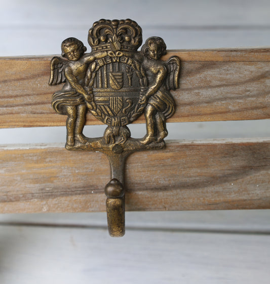 Messing Wandhaken Putten Barock-Stil 2er Set - Vintage Garderobenhaken