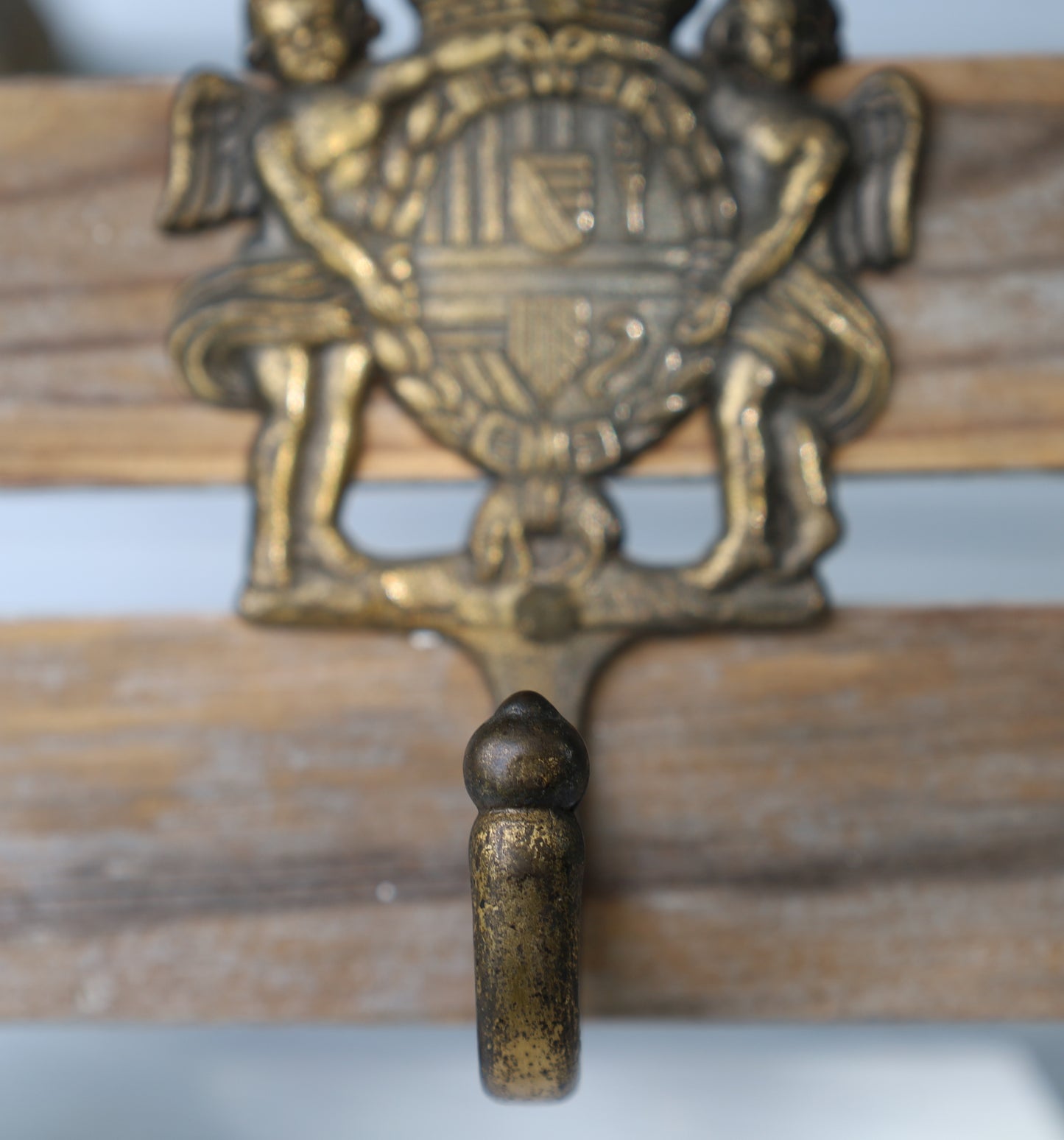 Messing Wandhaken Putten Barock-Stil 2er Set - Vintage Garderobenhaken