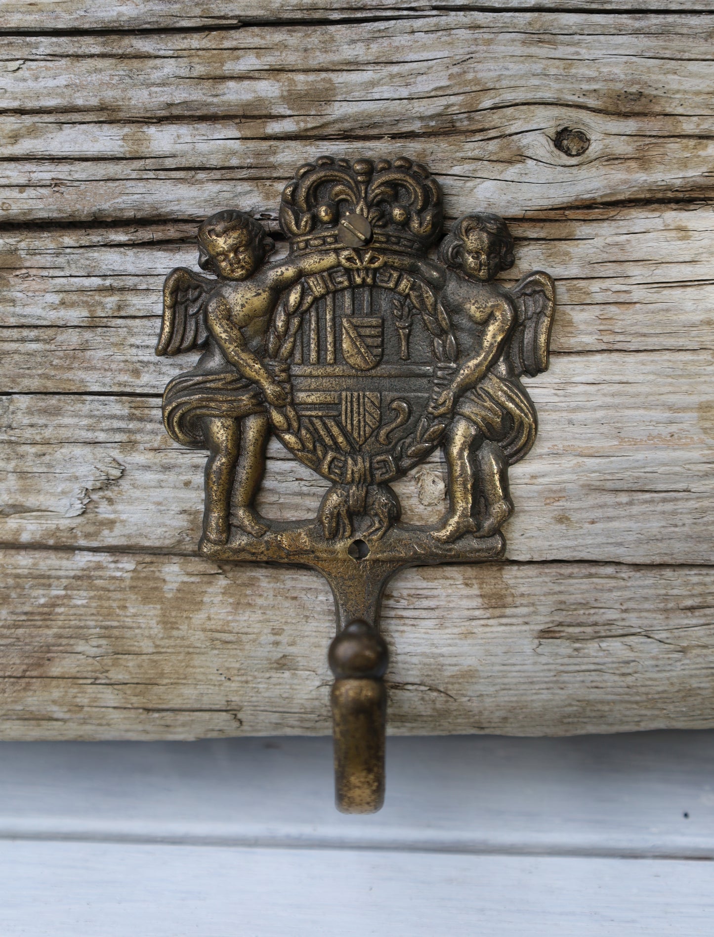 Messing Wandhaken Putten Barock-Stil 2er Set - Vintage Garderobenhaken