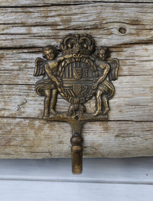 Messing Wandhaken Putten Barock-Stil 2er Set - Vintage Garderobenhaken