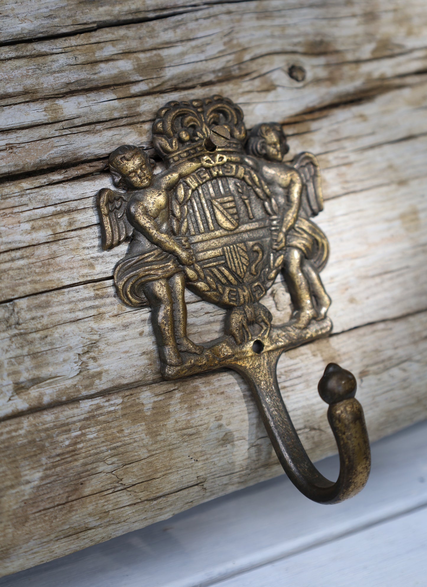 Messing Wandhaken Putten Barock-Stil 2er Set - Vintage Garderobenhaken