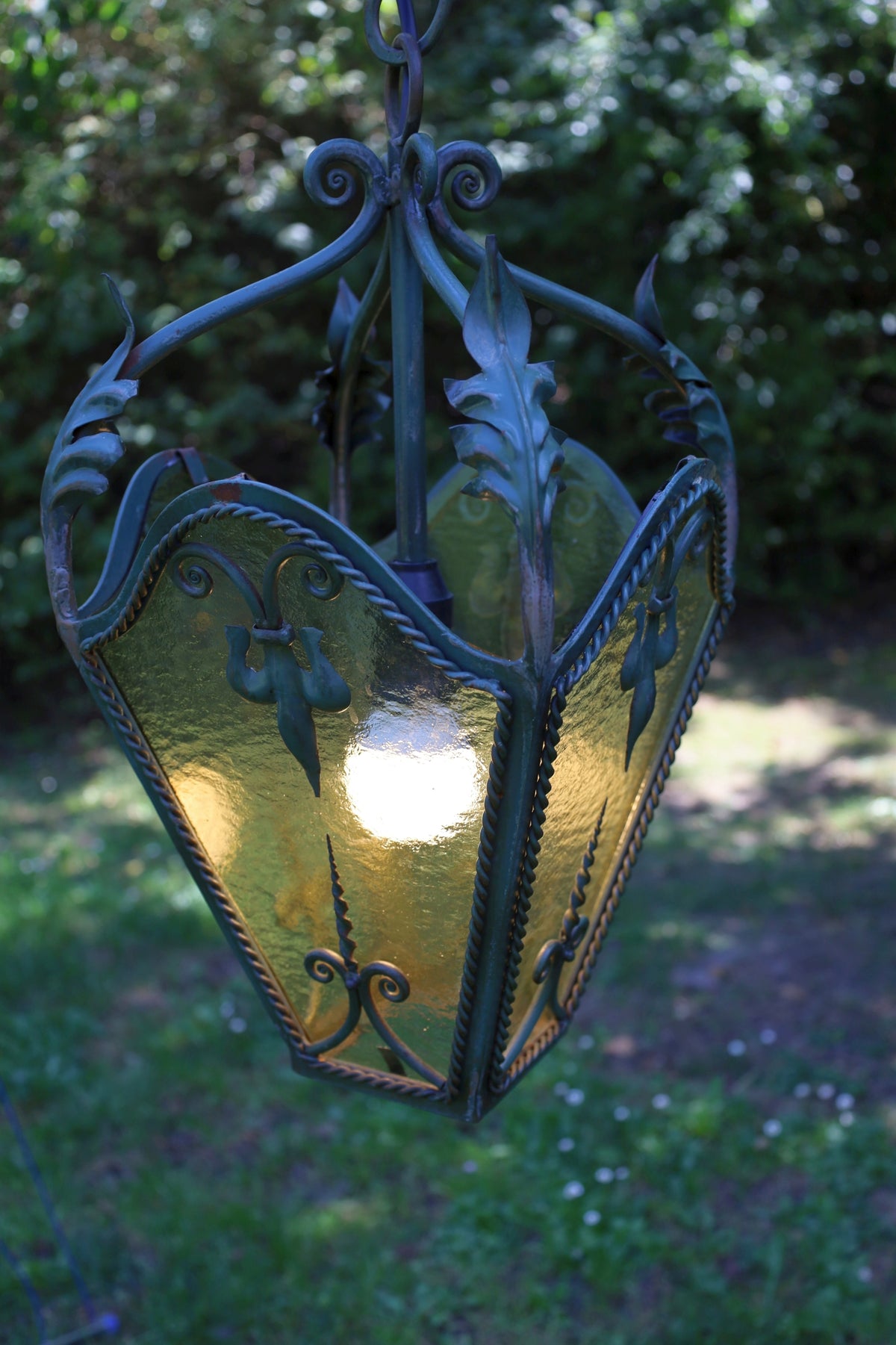 Antike Lampe / Pendelleuchte / Französische Foyer Laterne {{ Shabby Chic und Landhaus Deko }} {{ www.Stein-Alt.de }}