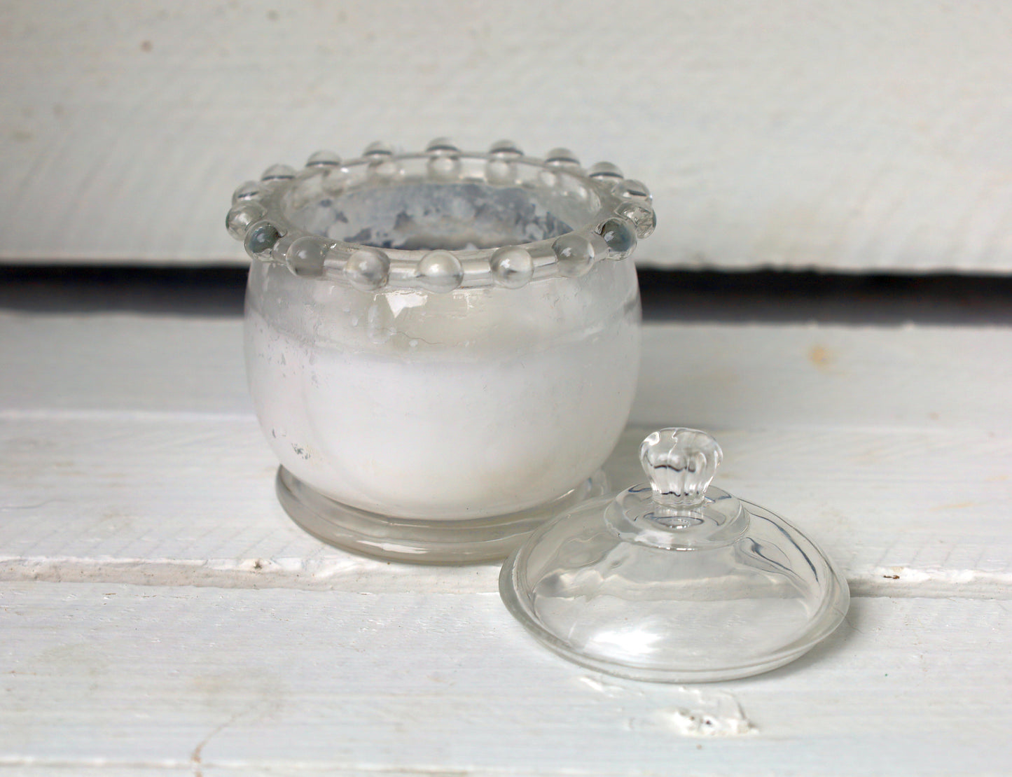 Vorratsglas mit Deckel Ø 8x10 cm - Glas Aufbewahrungsdose im Landhausstil