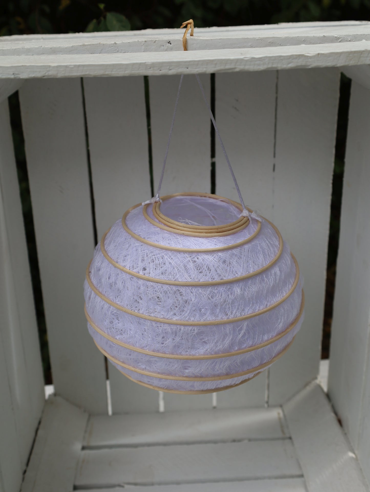 Lampion aus Baumwolle Weiß Ø 20cm - Romantische Gartendekoration