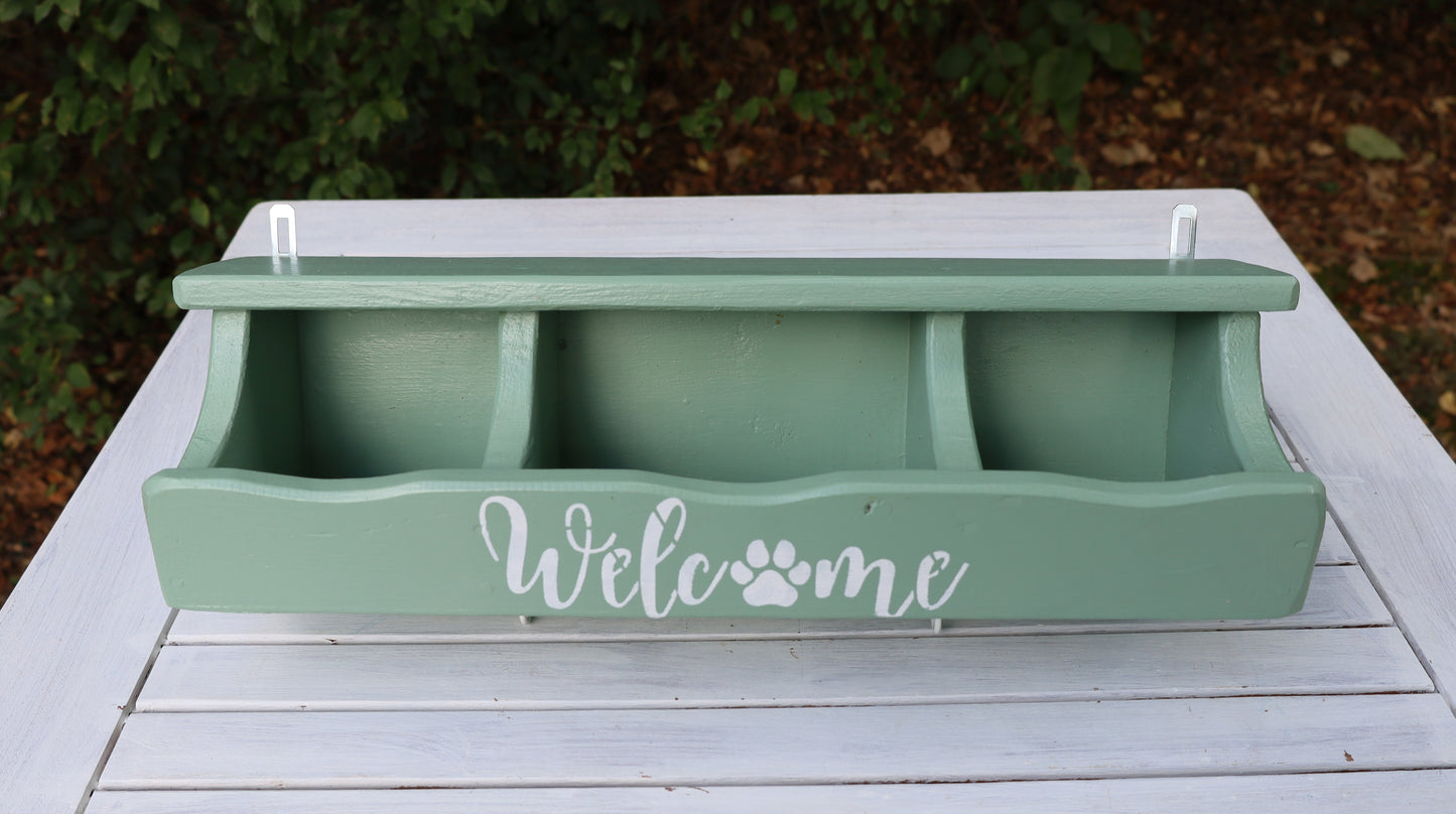 Hundegarderobe Mintgrün Massivholz - Wandhaken Flur Landhausstil