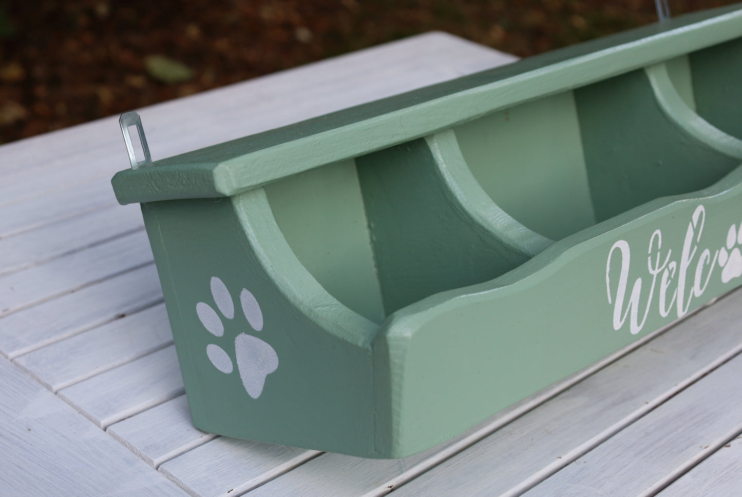 Hundegarderobe Mintgrün Massivholz - Wandhaken Flur Landhausstil