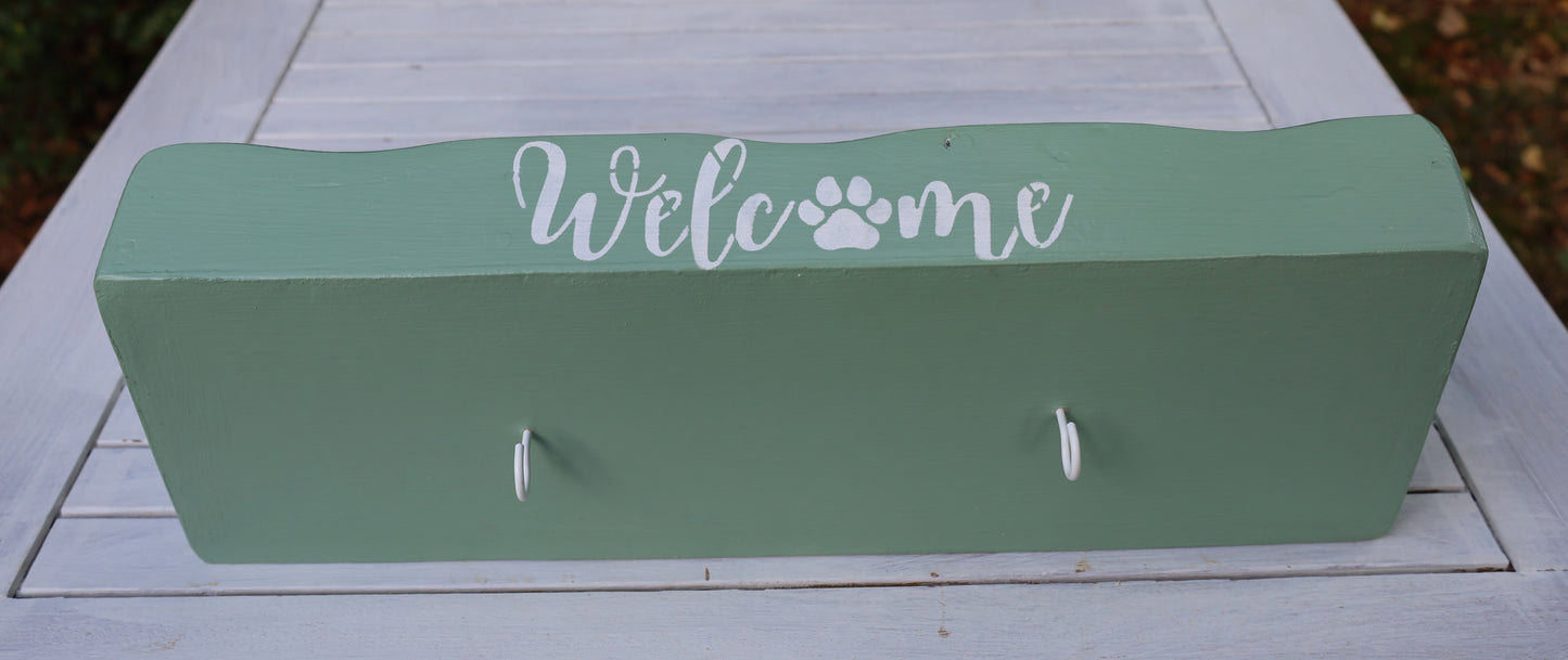 Hundegarderobe Mintgrün Massivholz - Wandhaken Flur Landhausstil