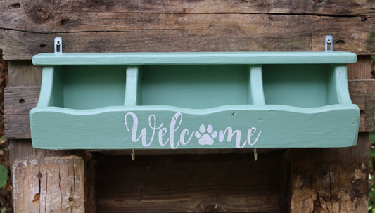 Hundegarderobe Mintgrün Massivholz - Wandhaken Flur Landhausstil