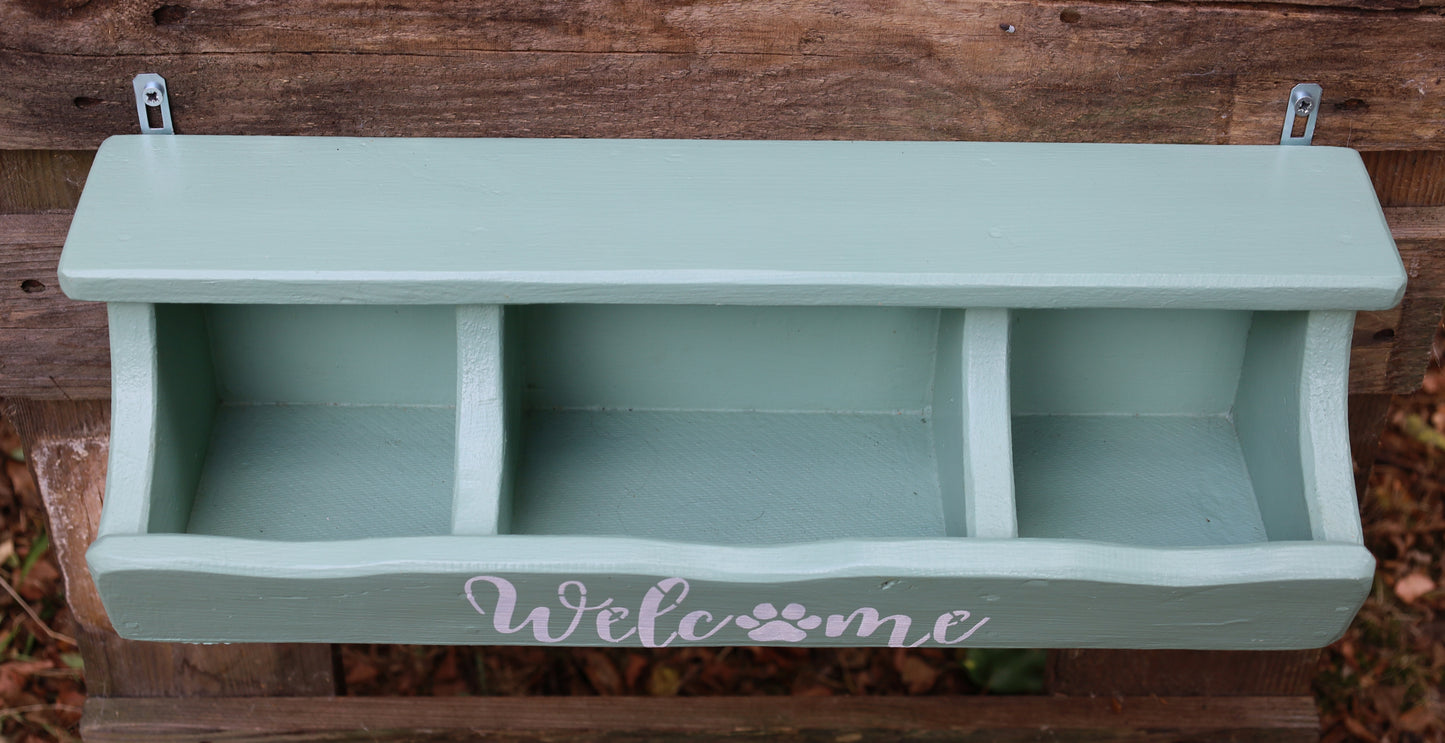 Hundegarderobe Mintgrün Massivholz - Wandhaken Flur Landhausstil