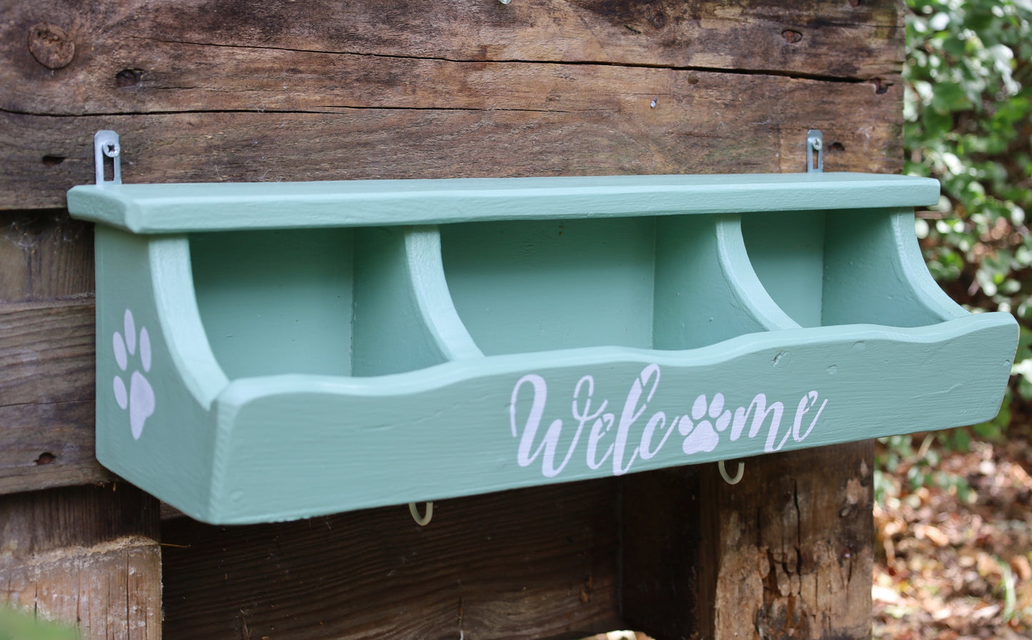 Hundegarderobe Mintgrün Massivholz - Wandhaken Flur Landhausstil