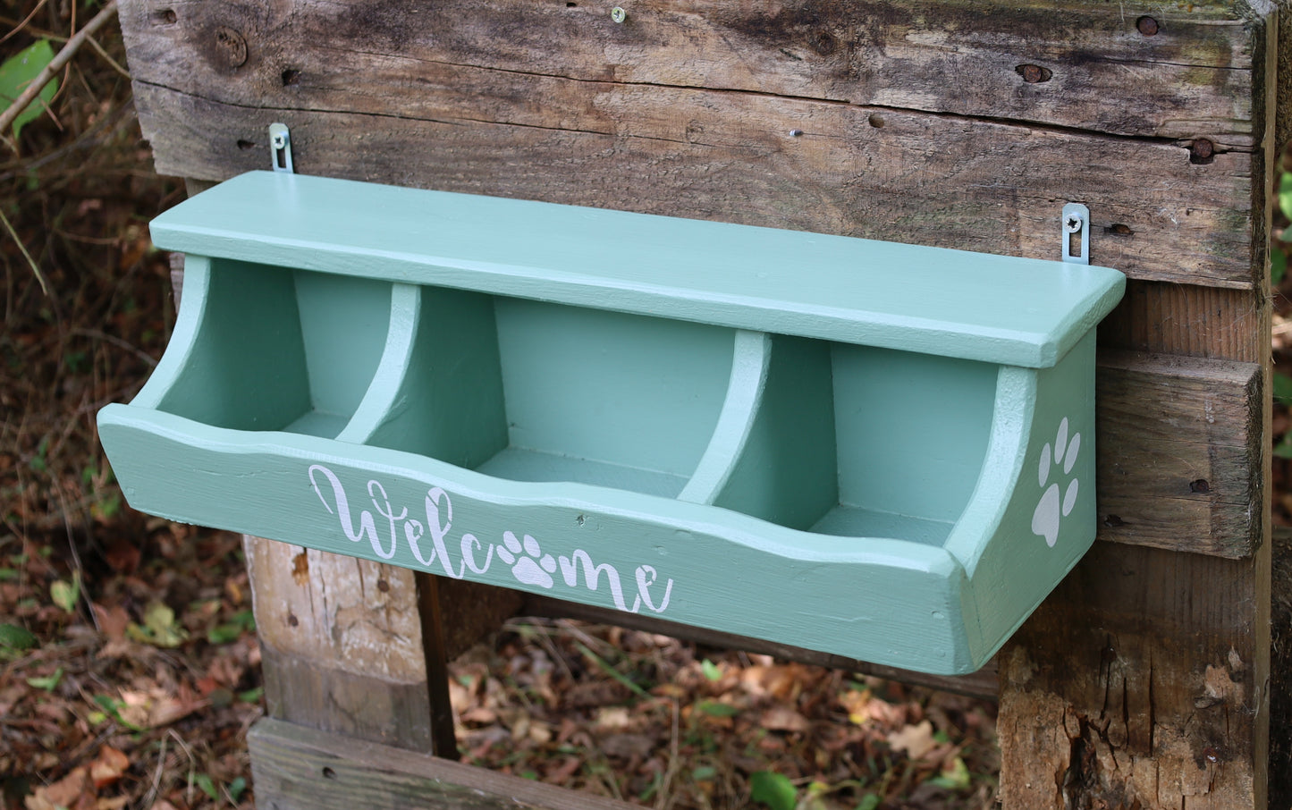 Hundegarderobe Mintgrün Massivholz - Wandhaken Flur Landhausstil