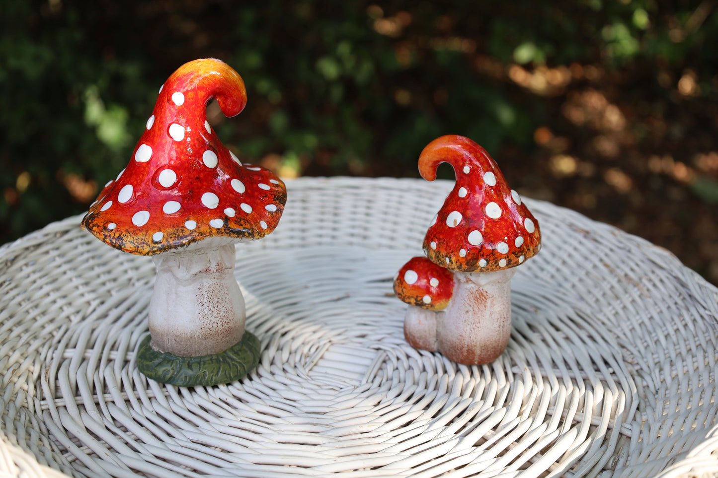 Märchenhafte Keramik-Pilze - Herbstdekoration Fliegenpilz