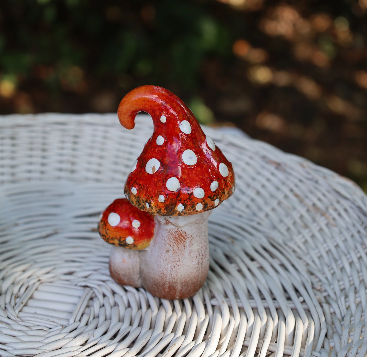 Märchenhafte Keramik-Pilze - Herbstdekoration Fliegenpilz