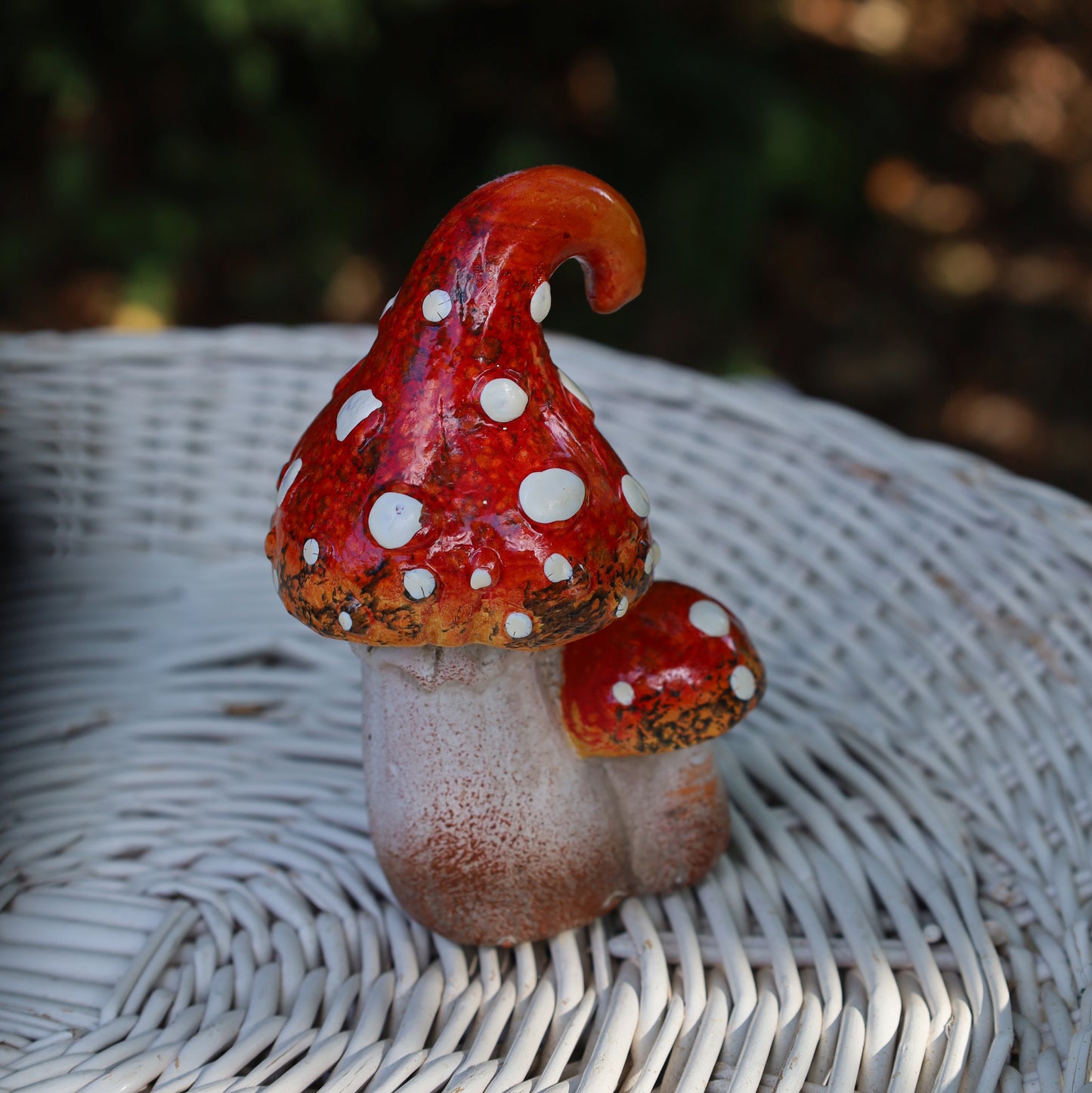 Märchenhafte Keramik-Pilze - Herbstdekoration Fliegenpilz