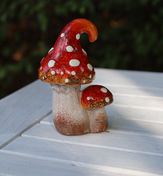 Märchenhafte Keramik-Pilze - Herbstdekoration Fliegenpilz
