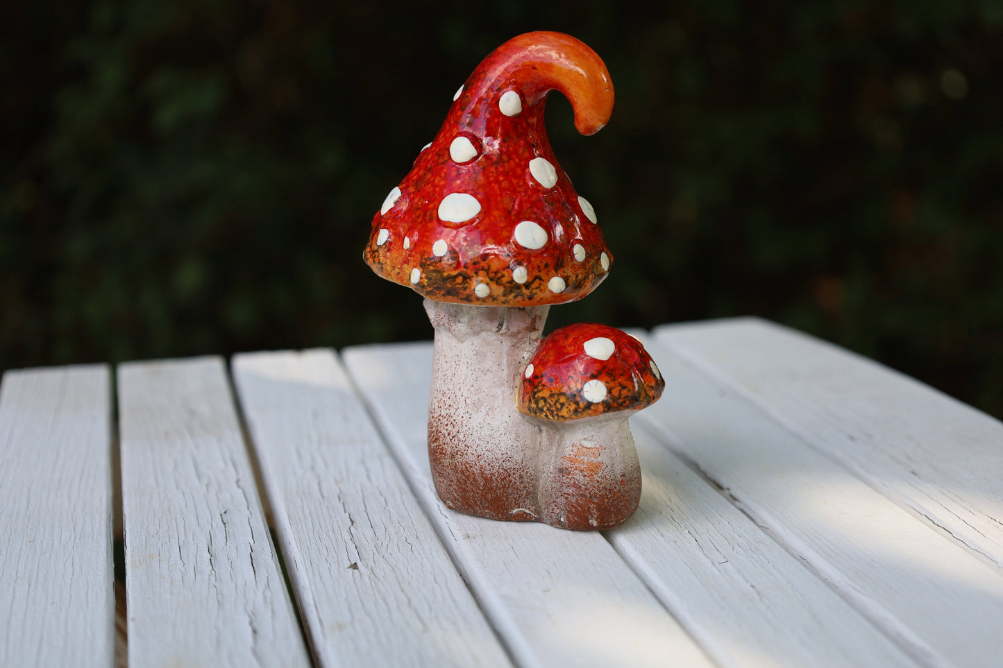 Märchenhafte Keramik-Pilze - Herbstdekoration Fliegenpilz