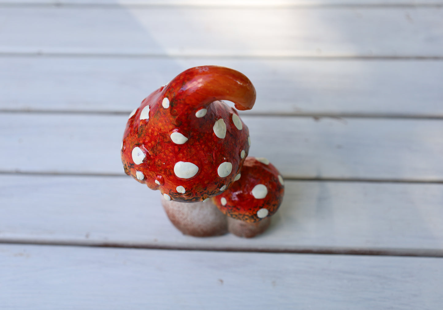 Märchenhafte Keramik-Pilze - Herbstdekoration Fliegenpilz