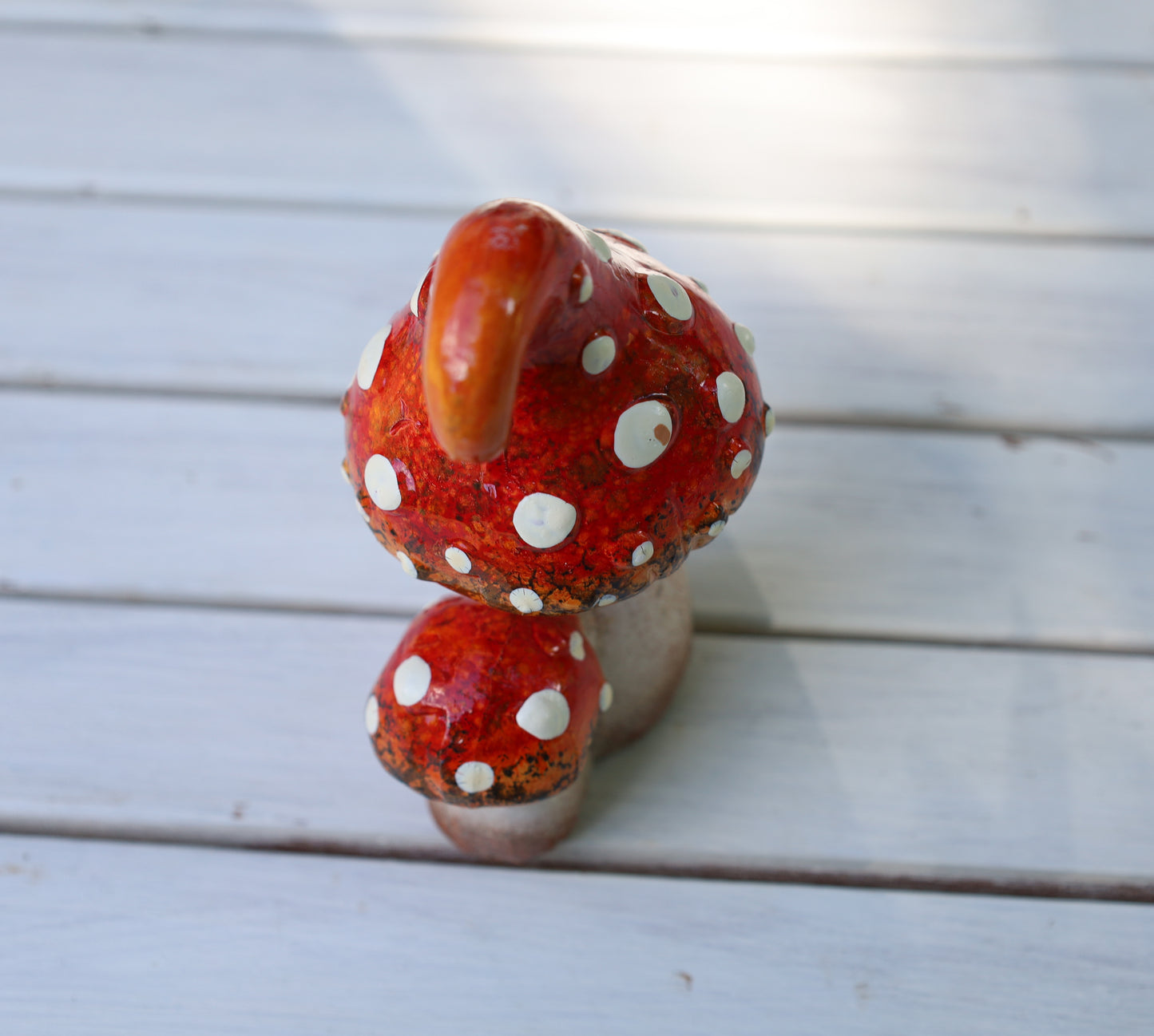 Märchenhafte Keramik-Pilze - Herbstdekoration Fliegenpilz