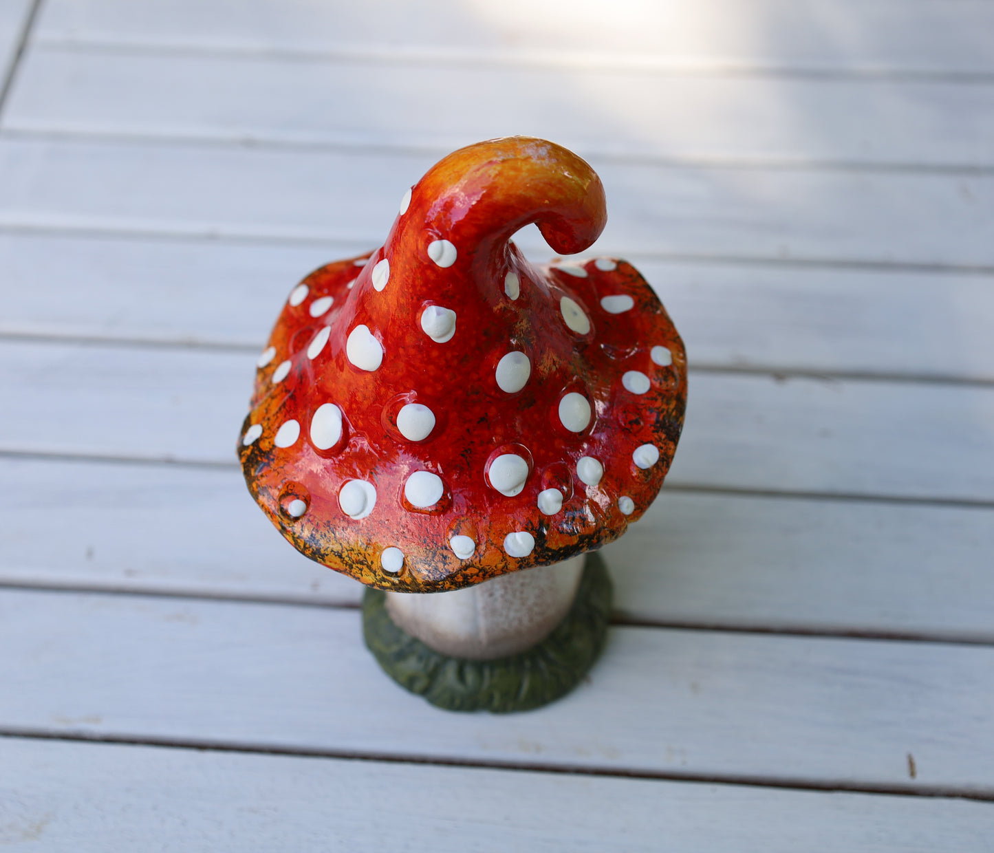 Märchenhafte Keramik-Pilze - Herbstdekoration Fliegenpilz