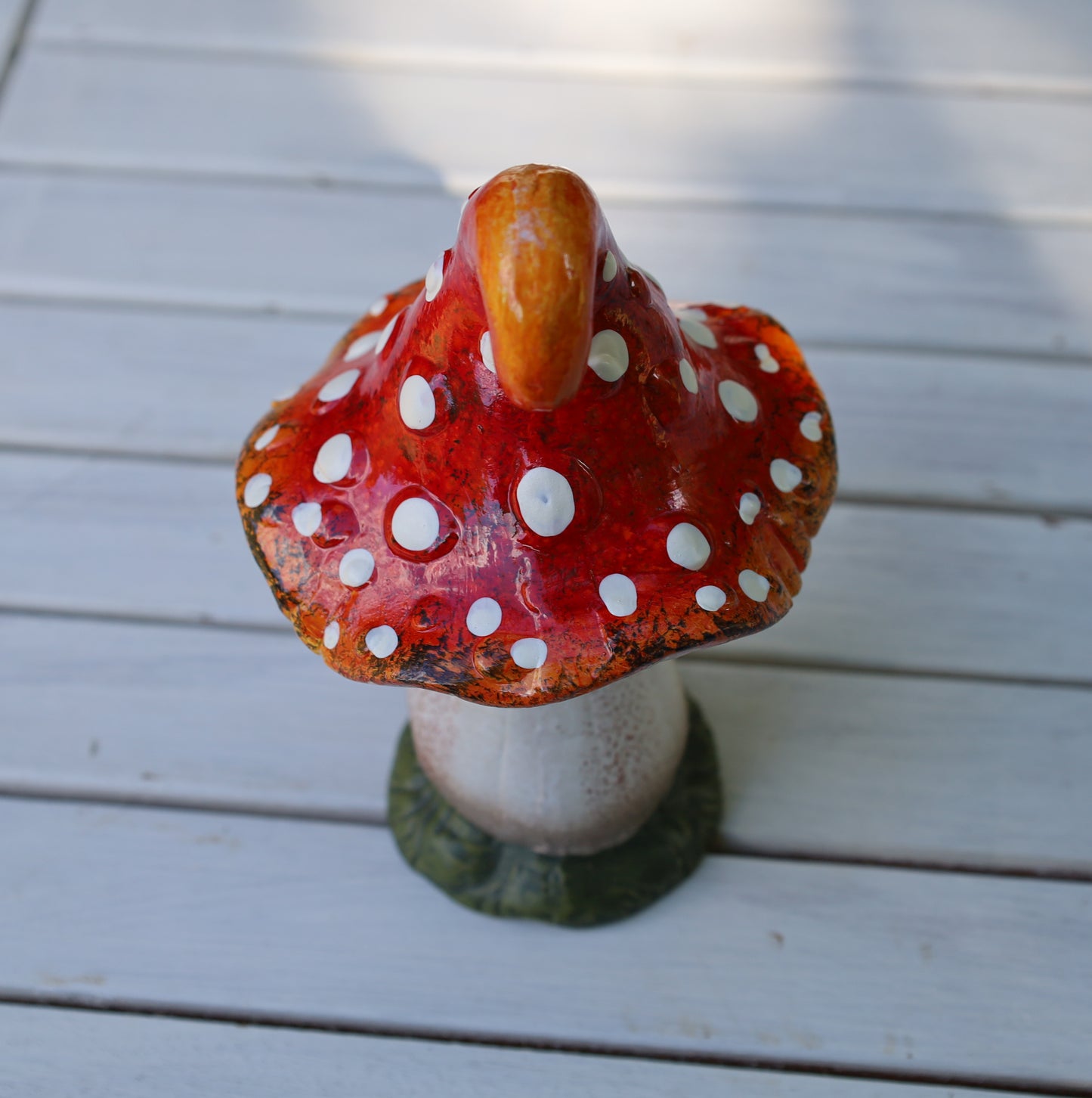 Märchenhafte Keramik-Pilze - Herbstdekoration Fliegenpilz