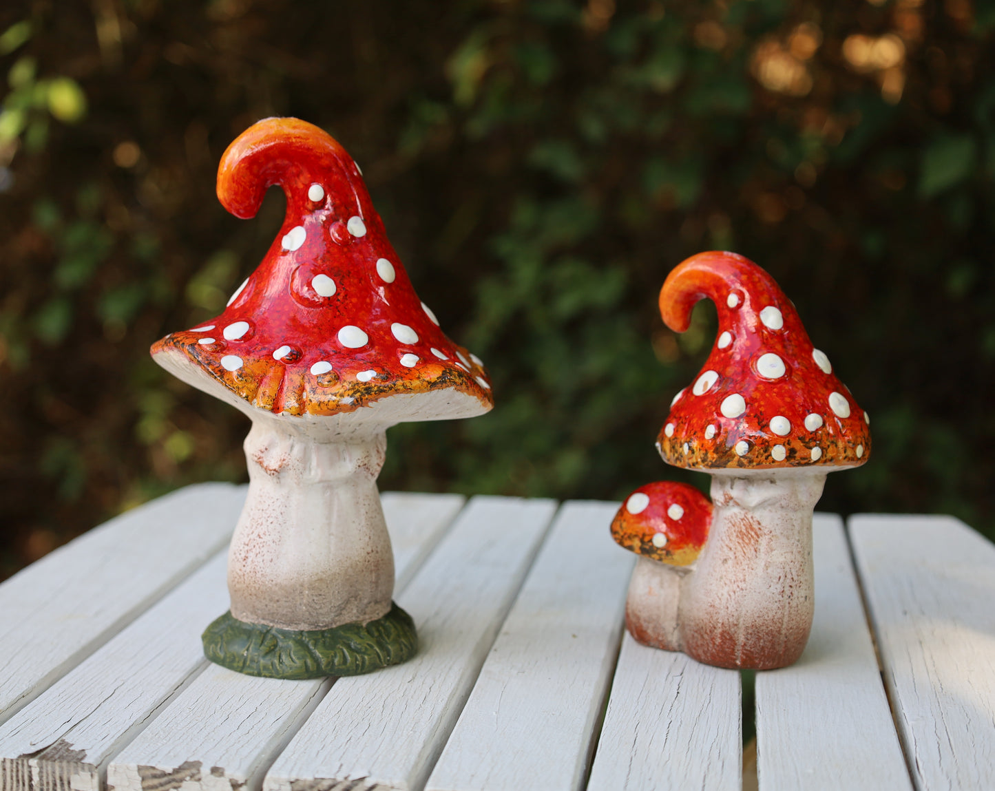 Märchenhafte Keramik-Pilze - Herbstdekoration Fliegenpilz