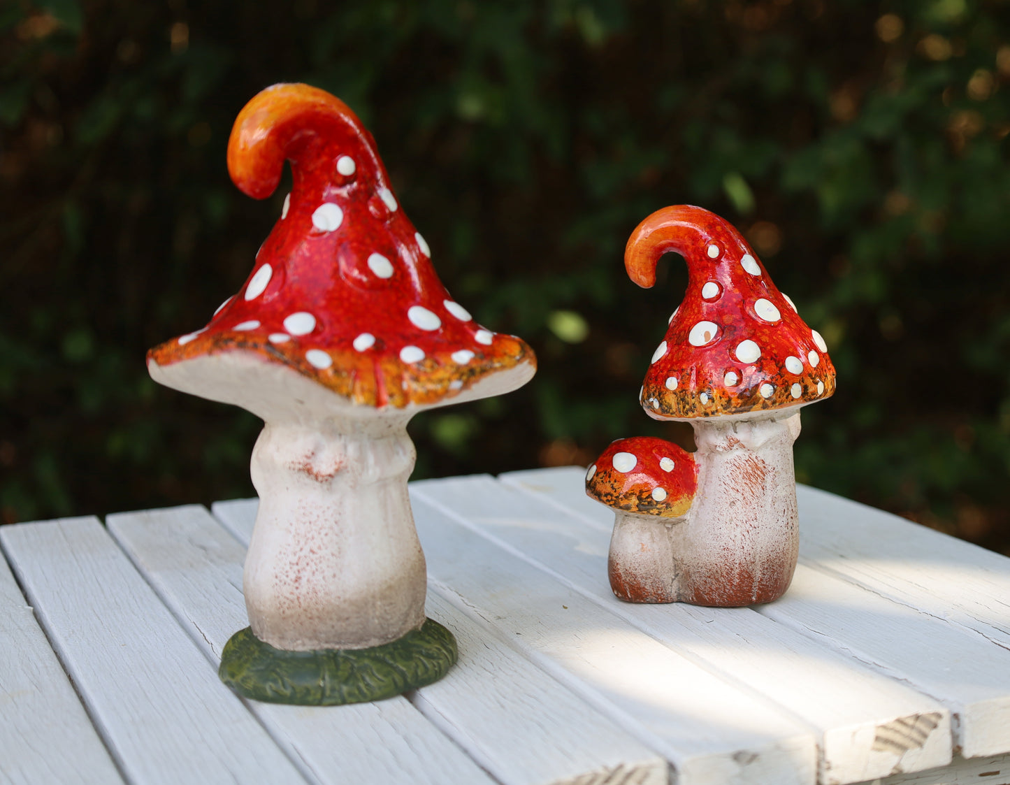 Märchenhafte Keramik-Pilze - Herbstdekoration Fliegenpilz