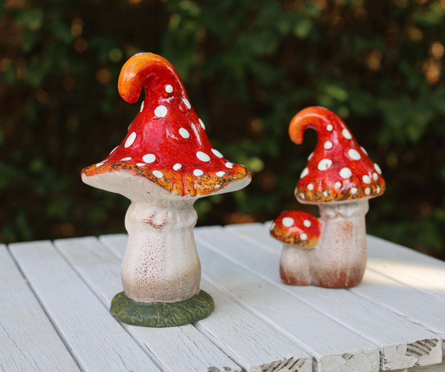 Märchenhafte Keramik-Pilze - Herbstdekoration Fliegenpilz