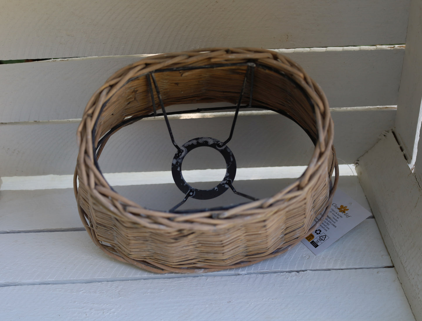 Ovaler Lampenschirm Rattan Braun E27 - Clayre & Eef Landhausstil