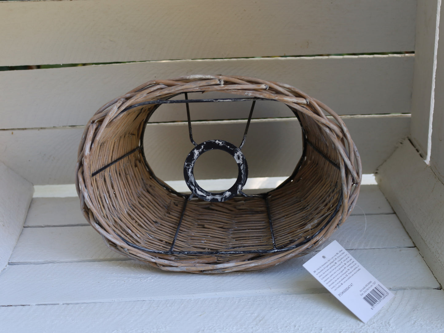 Ovaler Lampenschirm Rattan Braun E27 - Clayre & Eef Landhausstil