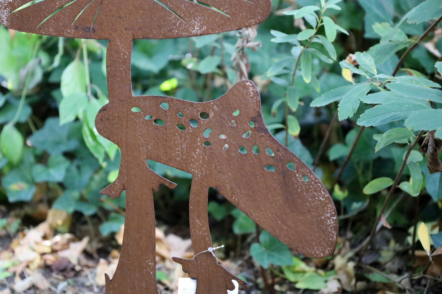 Pilz Gartenstecker Metall 55cm - Herbstdeko Garten Braun