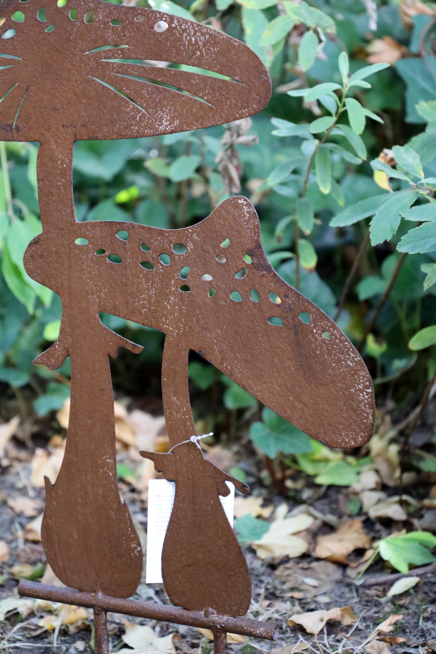 Pilz Gartenstecker Metall 55cm - Herbstdeko Garten Braun