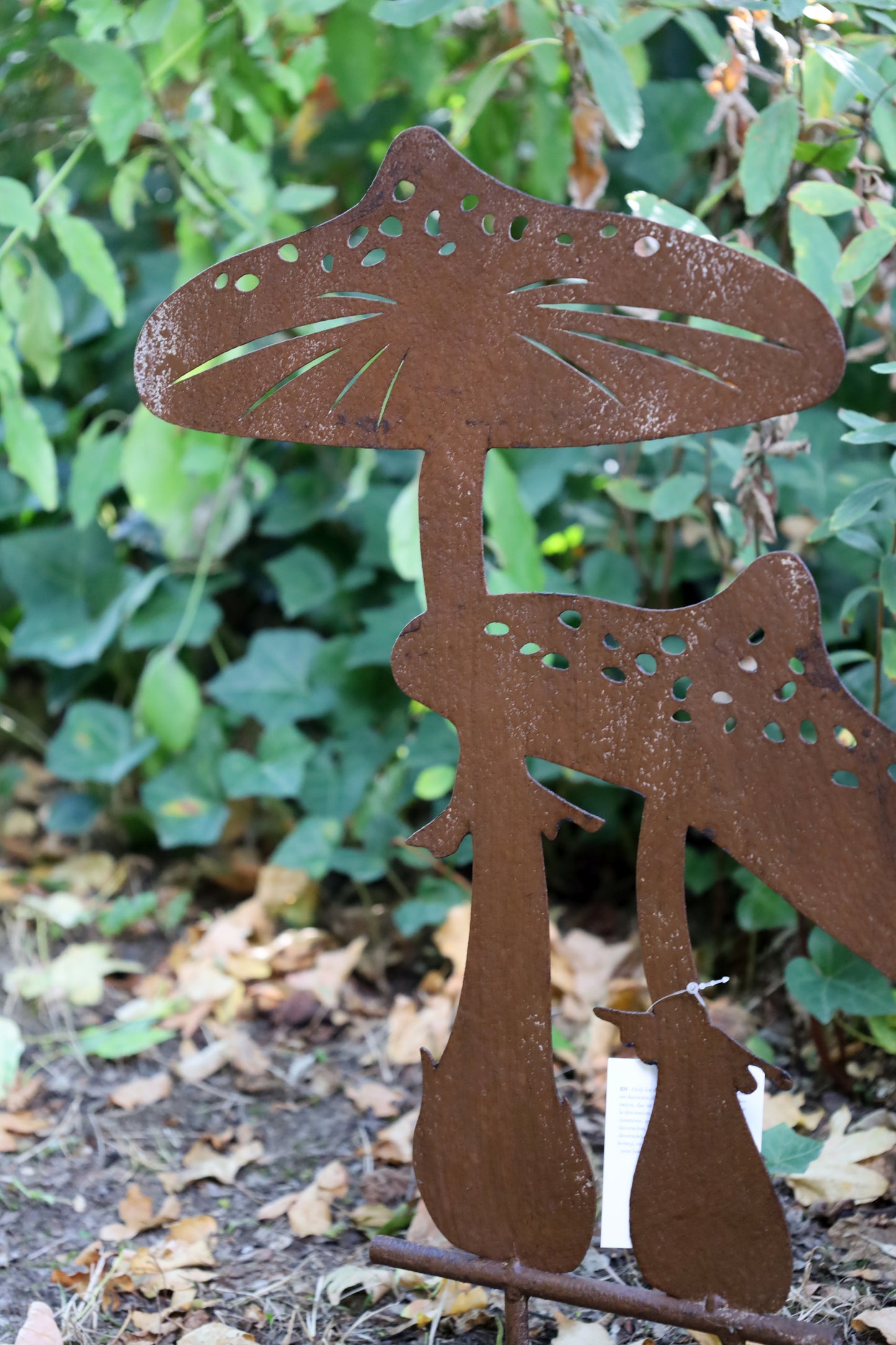 Pilz Gartenstecker Metall 55cm - Herbstdeko Garten Braun