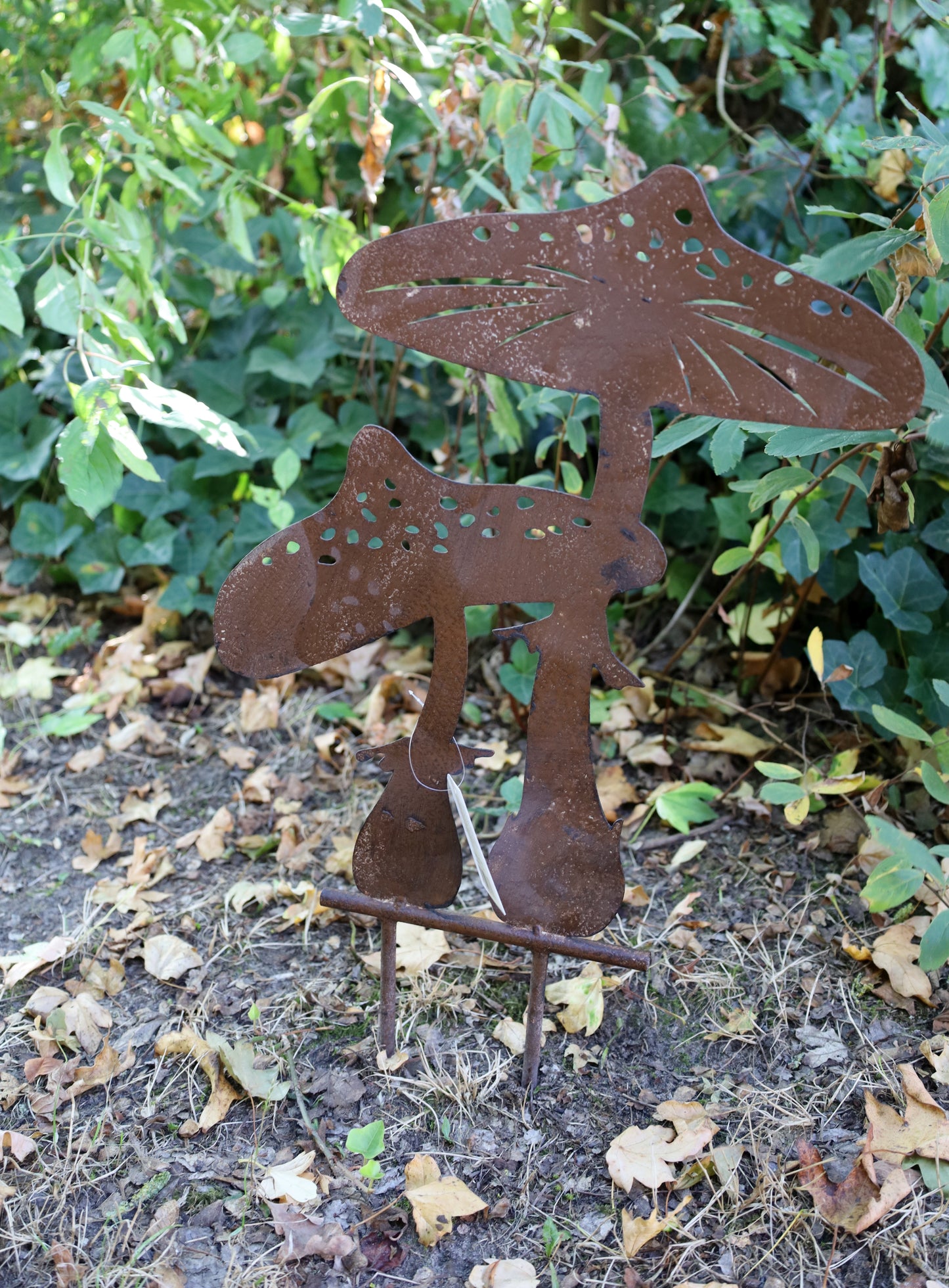 Pilz Gartenstecker Metall 55cm - Herbstdeko Garten Braun