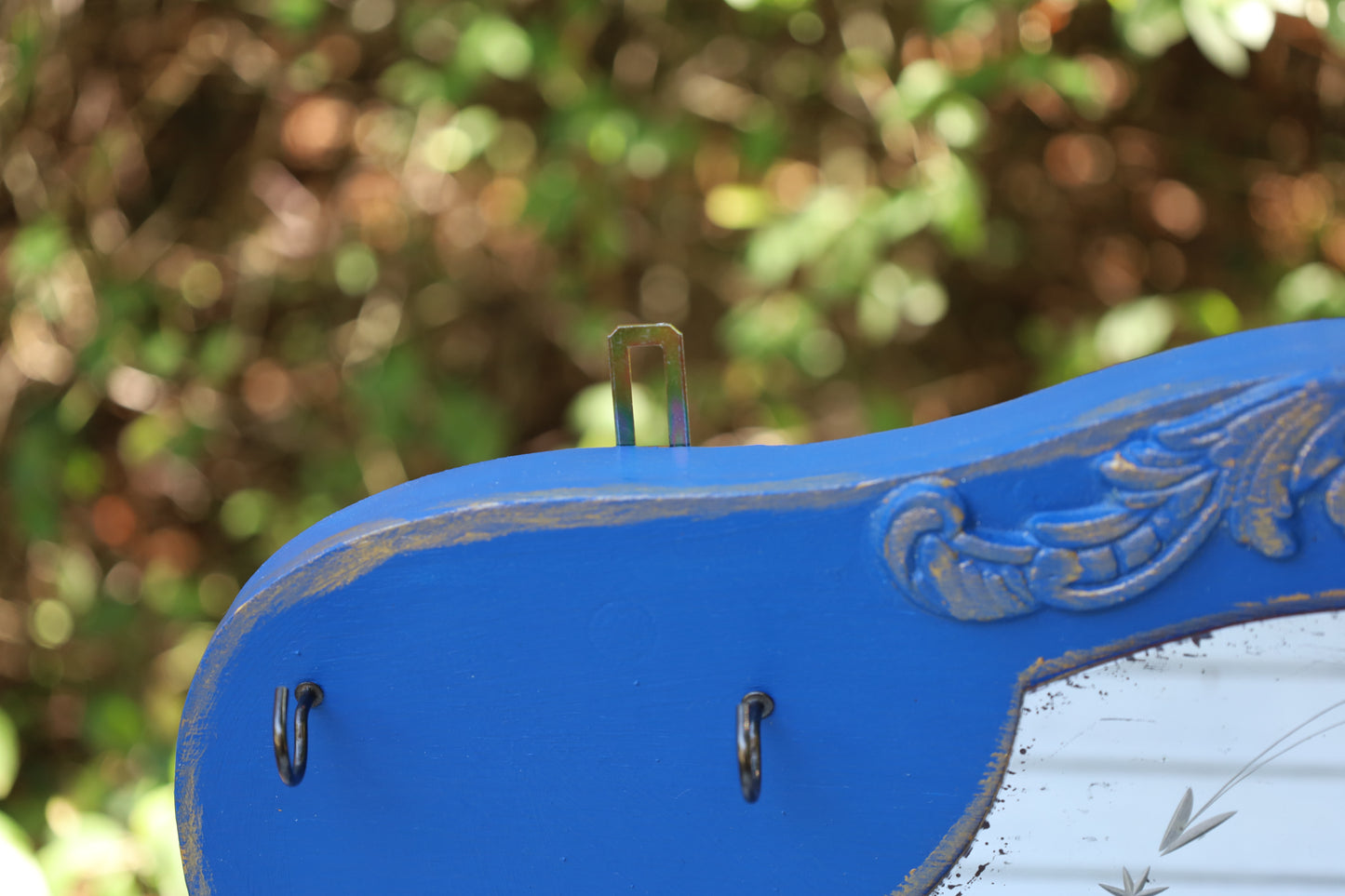 Vintage Schmuckhalterung / Schmuckständer mit Spiegel für die Wand