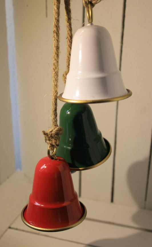 Weihnachts-Glöckchen 3er Set Metall - Festliche Dekoration Landhausstil