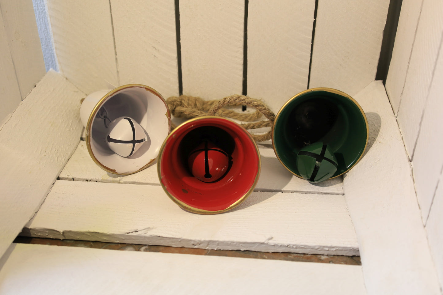 Weihnachts-Glöckchen 3er Set Metall - Festliche Dekoration Landhausstil