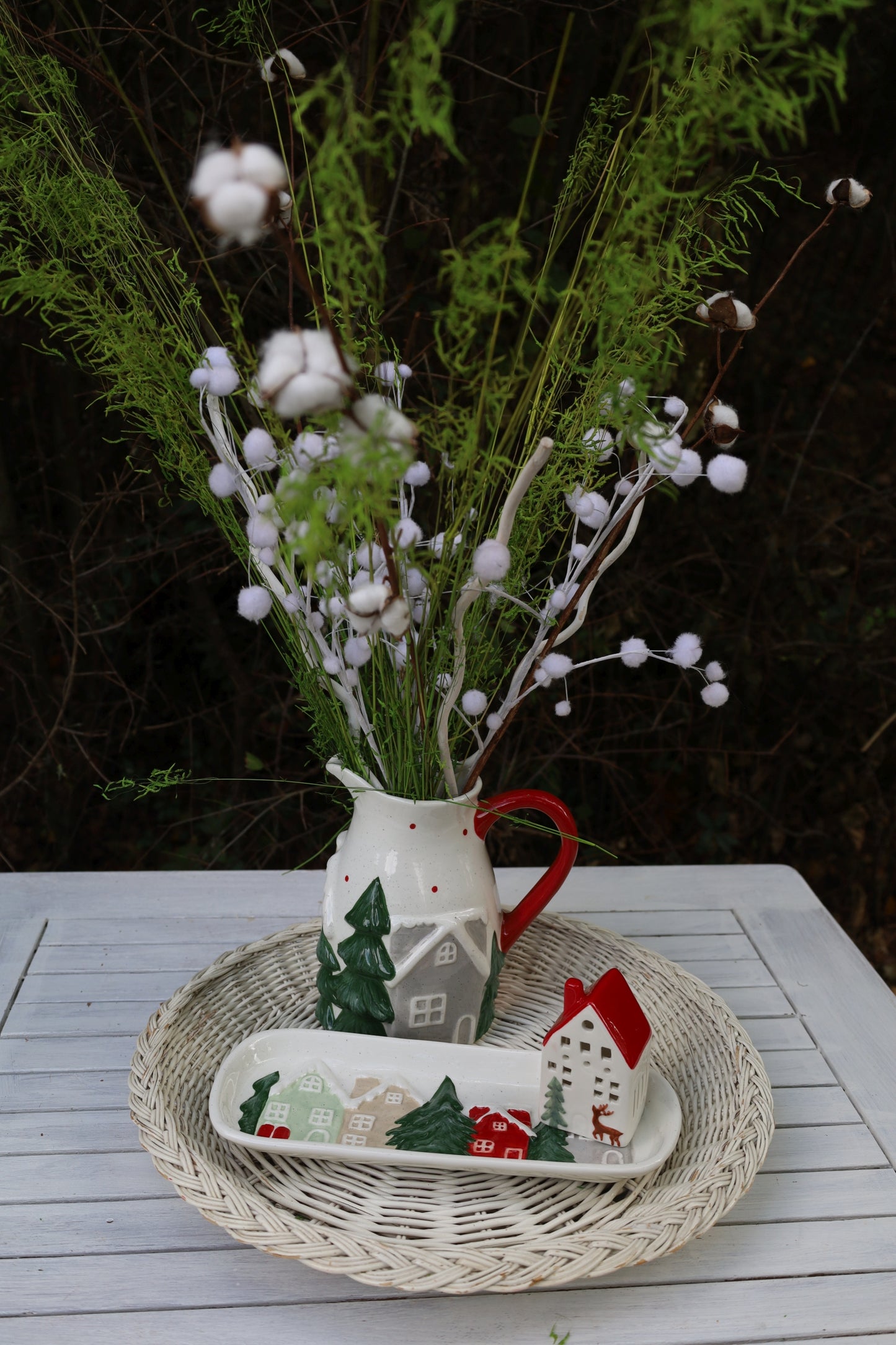 Keramik-Schale Winter-Landschaft - Weihnachtsdeko Landhausstil
