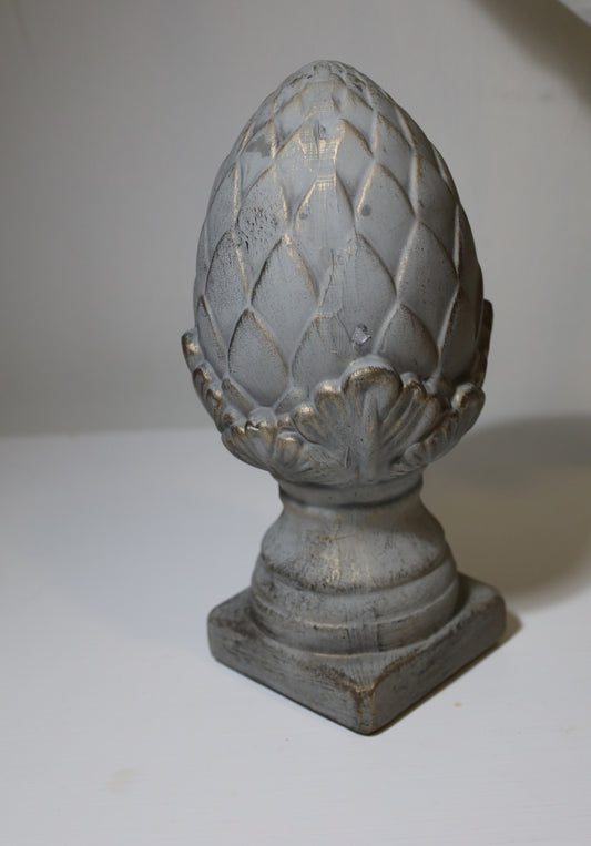 Pinienzapfen Terracotta Grau-Gold - Gartendeko Landhausstil