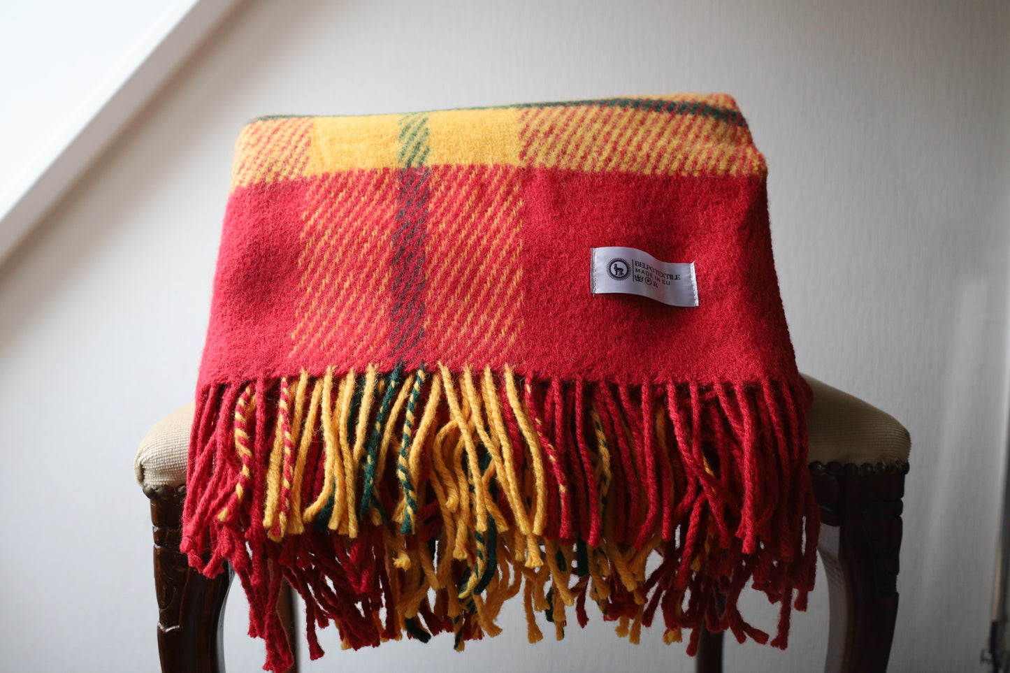 Wolldecke Schottenkaro Rot - 100% Schurwolle Kuscheldecke & Picknickdecke