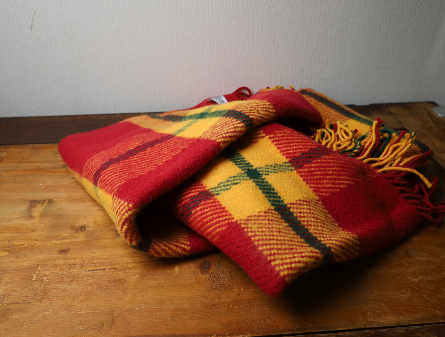 Wolldecke Schottenkaro Rot - 100% Schurwolle Kuscheldecke & Picknickdecke