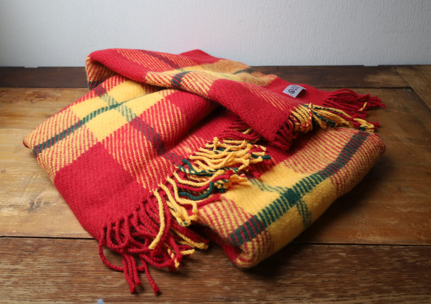 Wolldecke Schottenkaro Rot - 100% Schurwolle Kuscheldecke & Picknickdecke