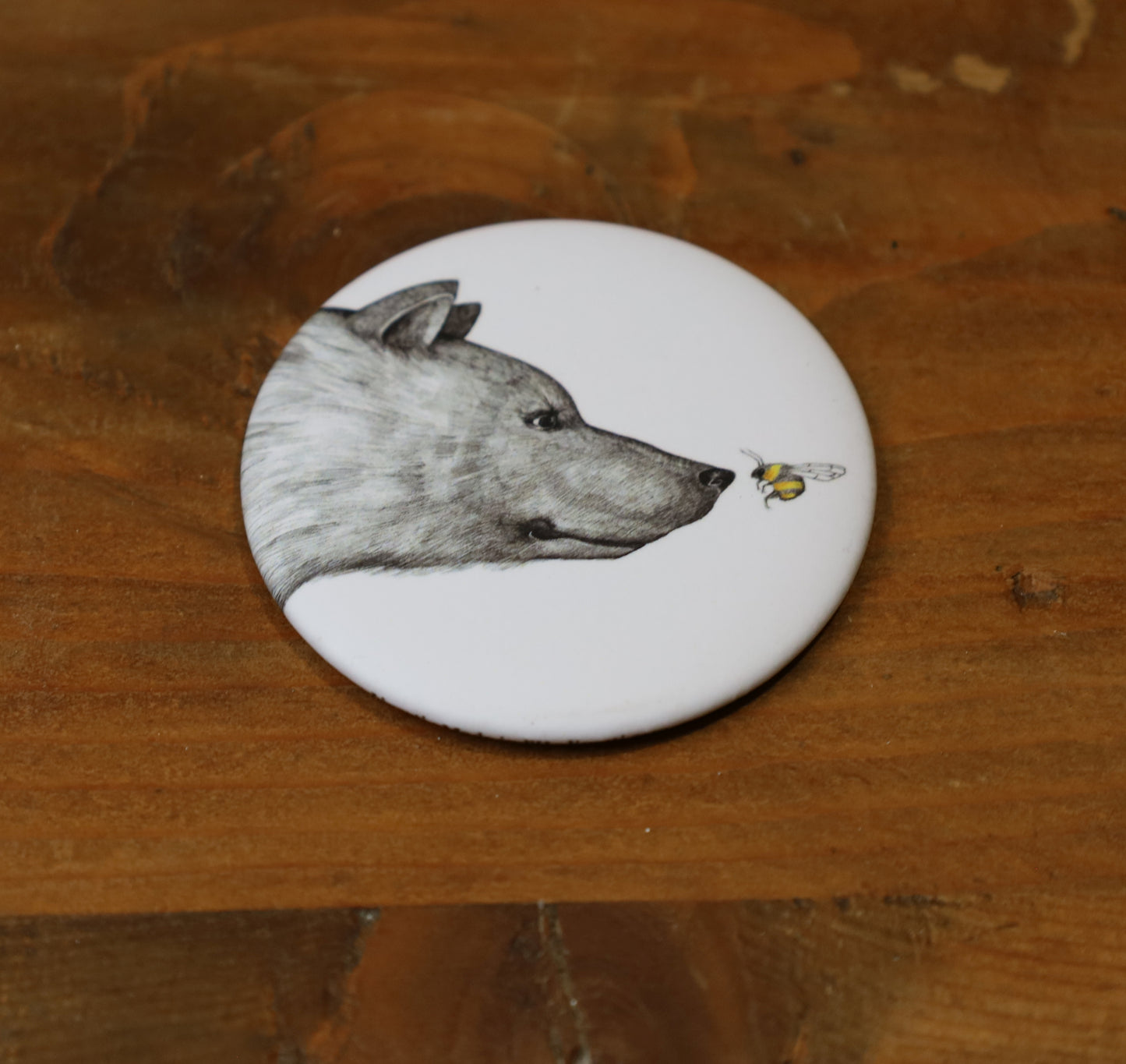 Kühlschrankmagnet mit Tiermotiven - Fuchs, Igel & Bär - 56mm rund