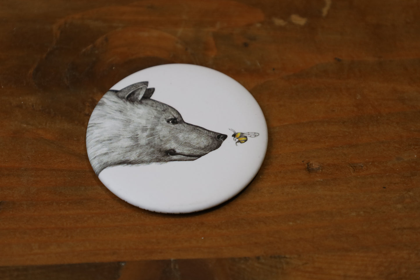 Kühlschrankmagnet mit Tiermotiven - Fuchs, Igel & Bär - 56mm rund
